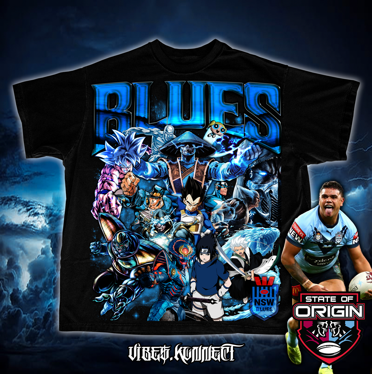NSW BLUES 2025 // ANIME,MARVEL & GAMING TEEZ