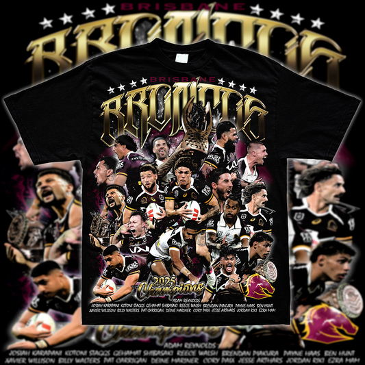 BRISBANE BRONCOS 2025 CHAMPIONS // RUGBY LEAGUE GFX