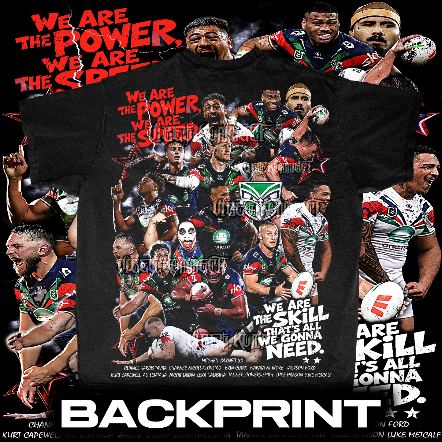 NZ WARRIORS (2026) DOUBLE PRINT // RUGBY LEAGUE GFX